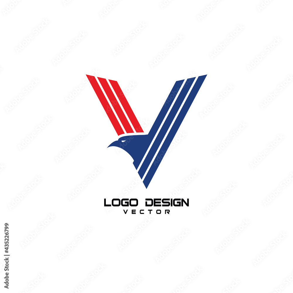 Obraz premium V Eagle Logo Design