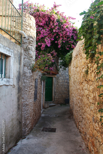 Street in town Supetar on Brac island