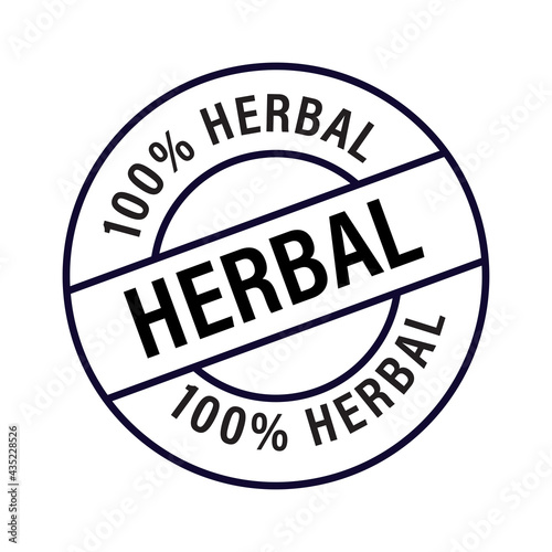 100% herbal icon isolated on white background