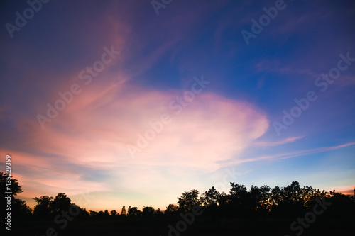 Beautiful cloudy sky at sunset