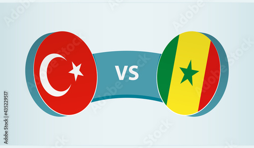 Turkey versus Senegal, team sports competition concept.