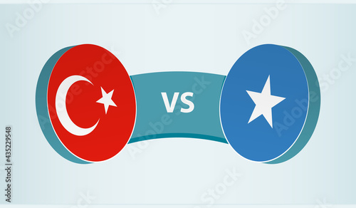 Turkey versus Somalia, team sports competition concept.