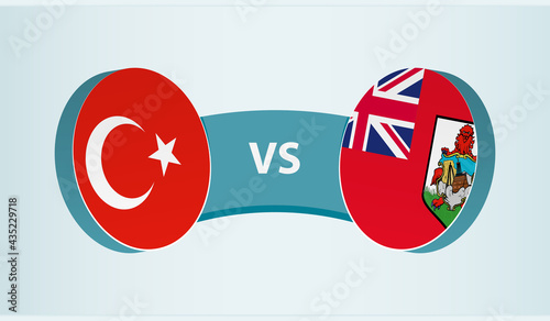 Turkey versus Bermuda, team sports competition concept.