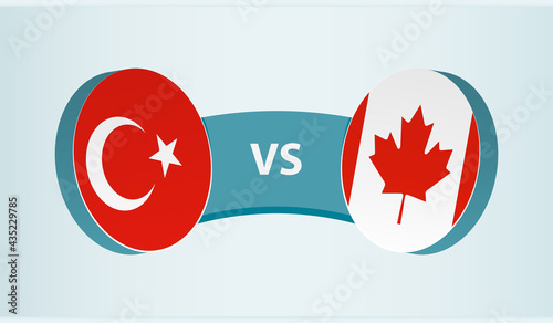 Turkey versus Canada, team sports competition concept.