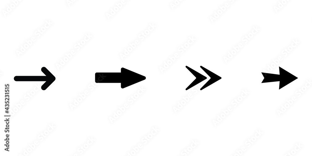 Set of black vector arrows, vector illustration collection of arrows vector icon. Set of black vector arrows, vector illustration collection of arrows vector icon.