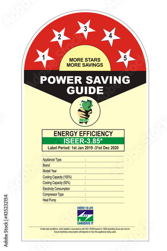 power saving guild, energy efficiency rating certificate,  more star more saving