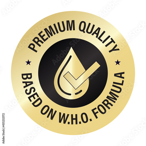 premium quality , based on W.H.O. formula vector icon