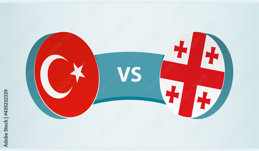 Turkey versus Georgia, team sports competition concept. Turkey versus Georgia, team sports competition concept.