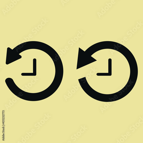 History, clock with arrow around circular line icon. Round  sign. Flat style vector symbol. Icon set