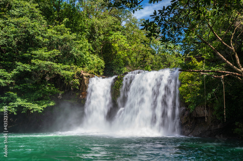 Klong Chao waterfall on koh kood island trat thailand.Koh Kood  also known as Ko Kut  is an island in the Gulf of Thailand