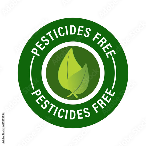 organic abstract, pesticides free icon, green in color