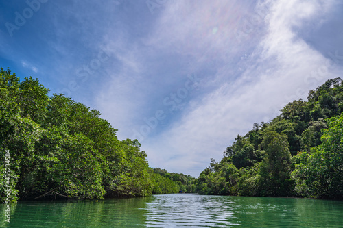 Klong Chao river on koh kood island at trat thailand.Koh Kood  also known as Ko Kut  is an island in the Gulf of Thailand