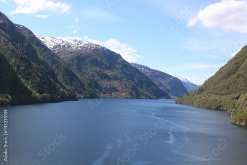 landscape with sky, mountains and fjord - Norway