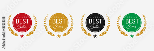 Best seller badge logo design. Best seller vector isolated.
