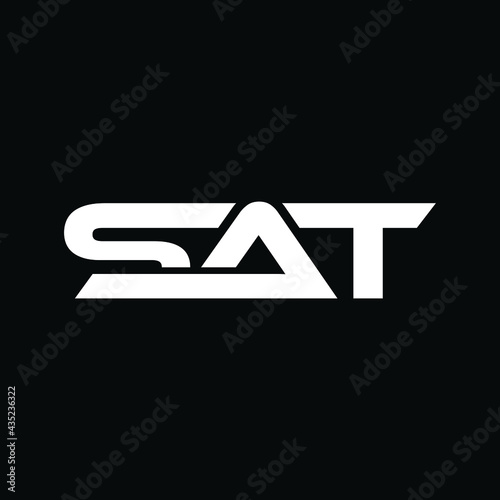 sat letter logo design 