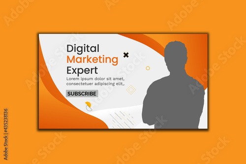 Digital Marketing YouTube Thumbnail Template Design and Web Banner