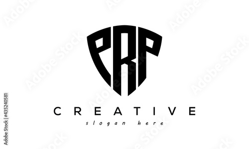 PRP letters creative logo with shield