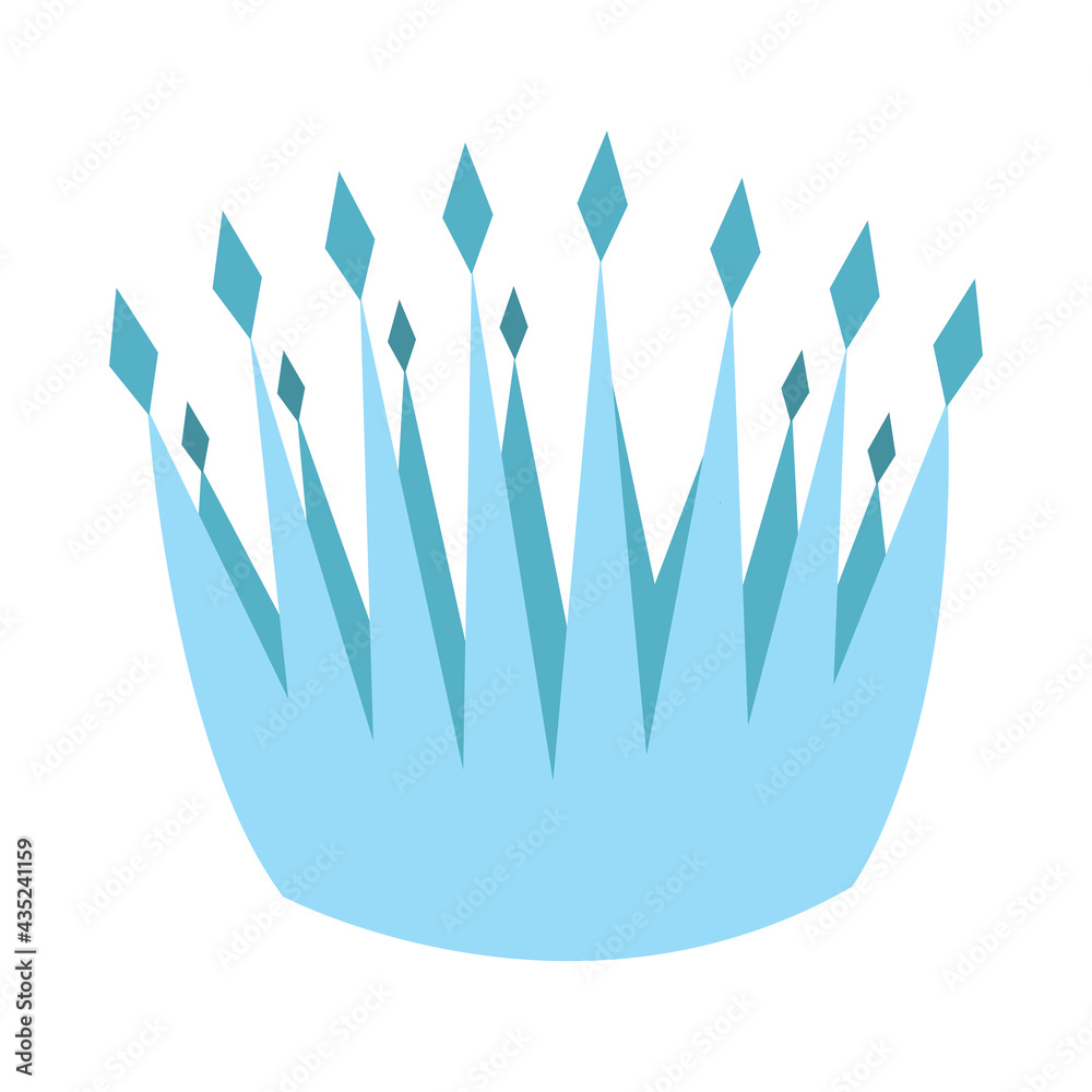 Cute blue crown in flat style. Stock vector illustration isolated on