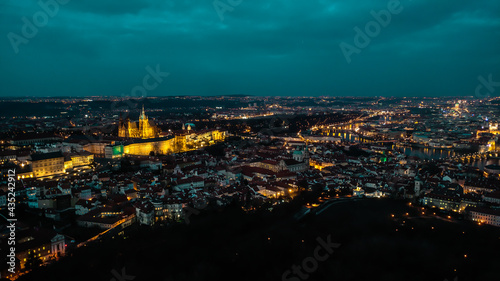 Night view of Prague from Petrin Tower - January 2018