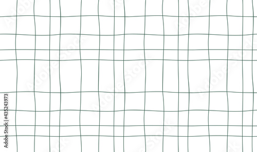 Abstract seamless pattern with green thin line grid. Doodle limitless textured creative art geometric repeat ornament. Boundless decor for fabric, paper wrap, print, wallpaper. Vector illustration