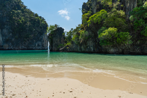 beautiful lanscape of white beach and blue sea of Koh Hong, Krabi, Thailand in summer