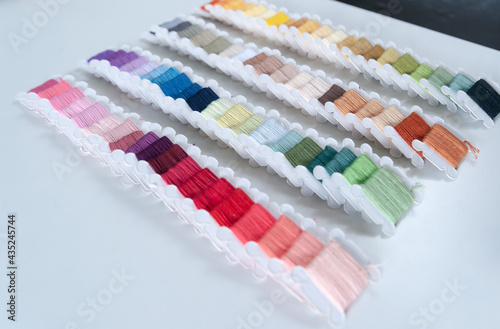 Obraz na płótnie Word DIY world made of colorful bobbins, treads. Do it yourself concept. Sewing, hobby w salonie