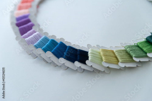 Obraz na płótnie Word DIY world made of colorful bobbins, treads. Do it yourself concept. Sewing, hobby w salonie