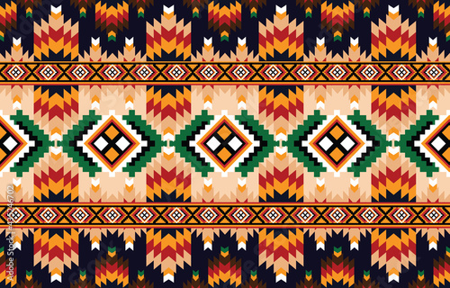 Ikat geometric folklore ornament. Tribal ethnic vector texture. 
Seamless striped pattern in Aztec style. Figure tribal embroidery. 
Indian, Scandinavian, Gyp
sy, Mexican, folk pattern.