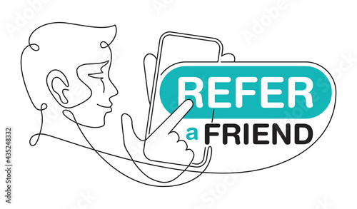 Refer a Friend - creative banner in thin line