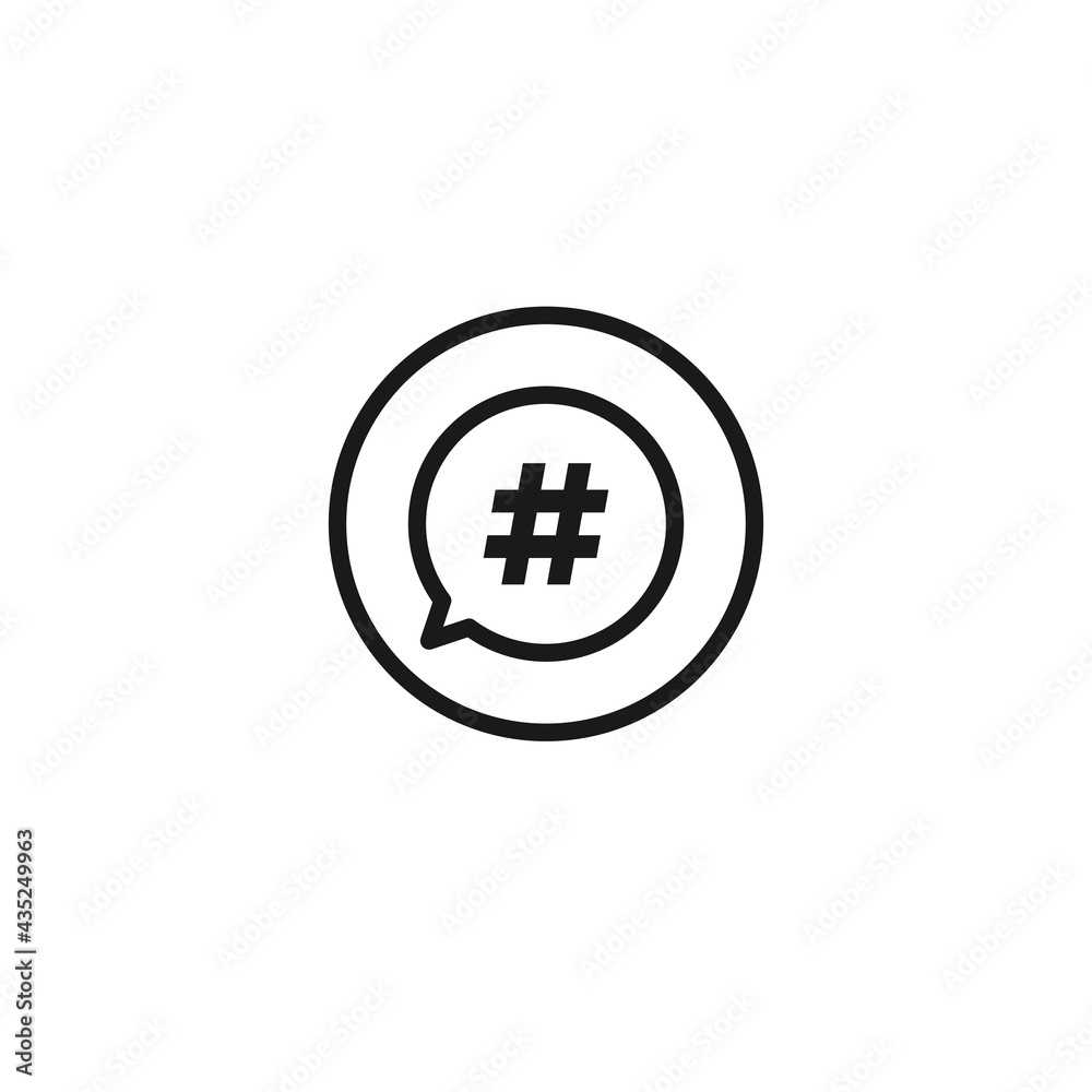Obraz premium Hashtag icon. Vector illustration for graphic design, Web, UI, app.
