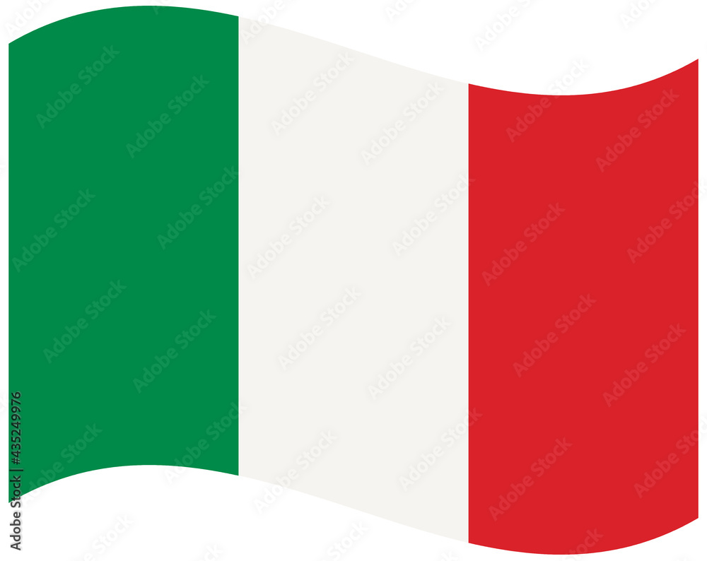 waving flag of Italy isolated over white