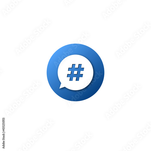 Hashtag icon. Vector illustration for graphic design, Web, UI, app.