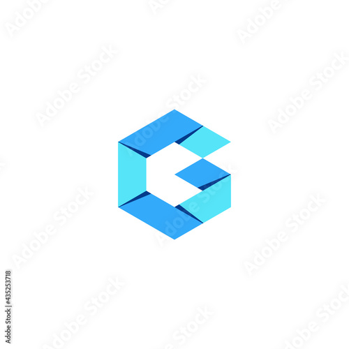 Letter G vector origami concept logo icon