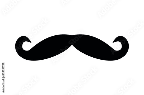 Retro mustache icon on white isolated background, vector illustration