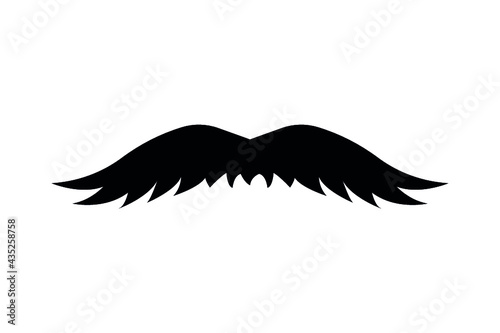 Retro mustache icon on white isolated background, vector illustration