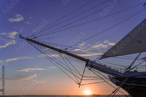 sail boat at sunset