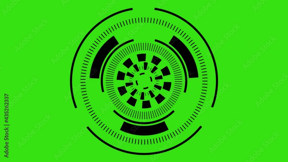 Hud Interface Element Of Technology Dashboard Separated From Background On Chroma Key Green Screen