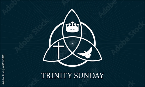 Vector illustration of Trinity Sunday, the first Sunday after Pentecost in the Western Christian. photo