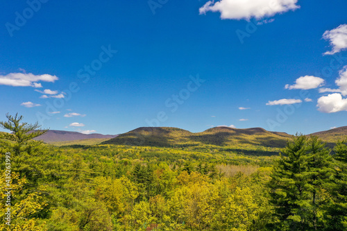 Catskill Landscape with blue sky and springtime foliage