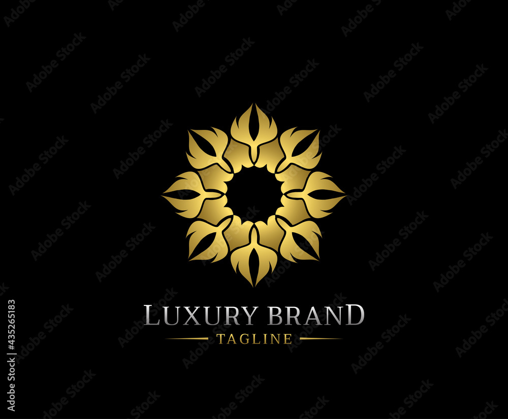 Fototapeta premium Luxury vintage gold mandala logo vector