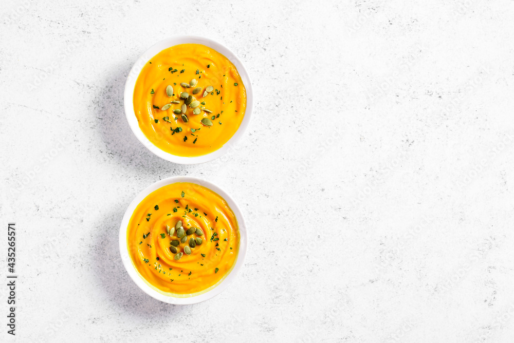 Pumpkin puree in bowl Pumpkin puree in bowl