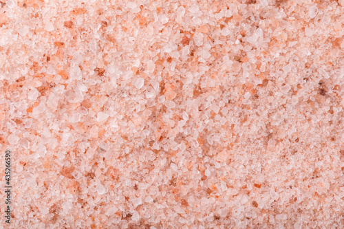 Himalayan pink salt, fine salt, top view, close up