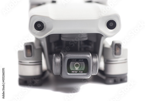 quadcopter drone aerial camera isolated on white background