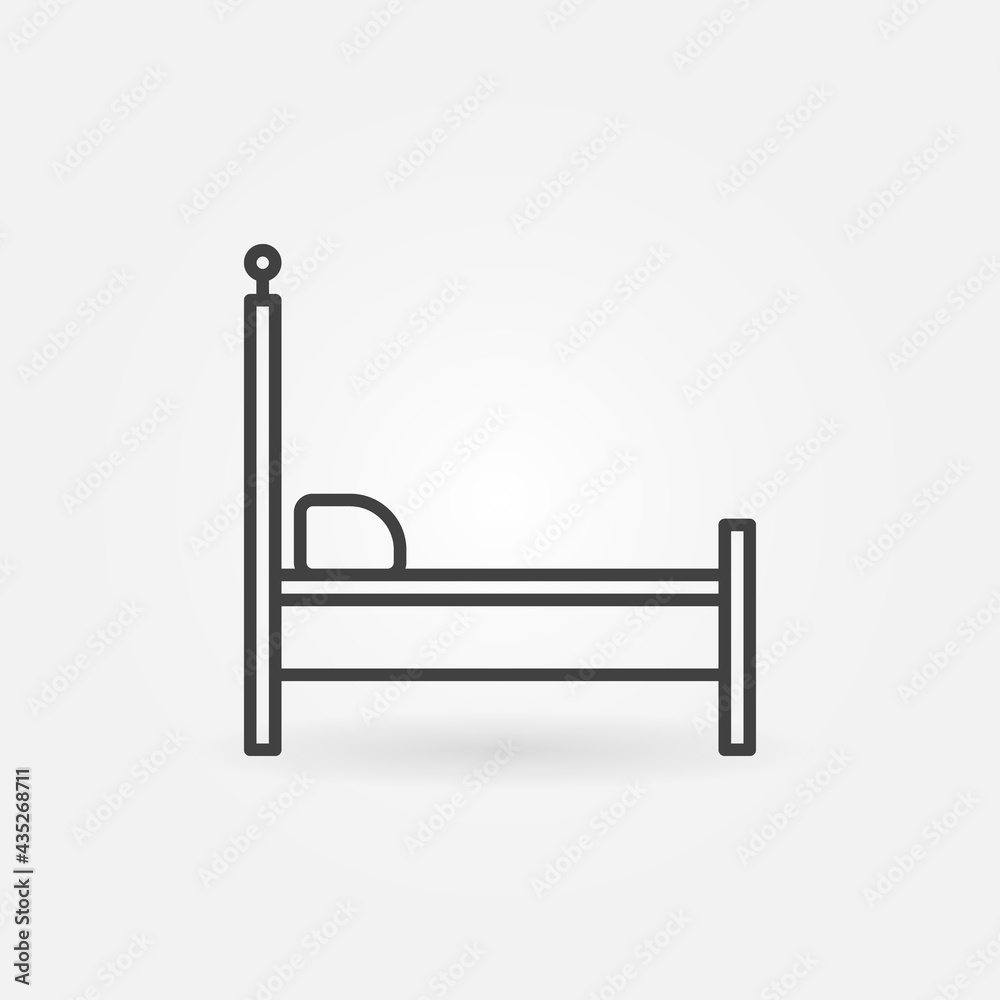 Single Bed outline vector concept icon. Side view Single Bed outline vector concept icon. Side view