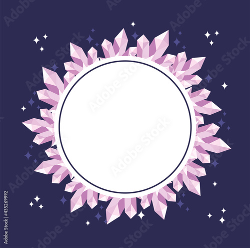 round frame with gems photo