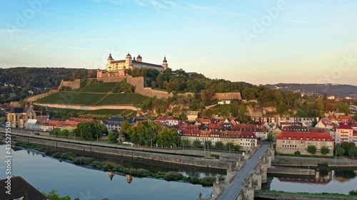 Aeriel view of the city Würzburg in Germany