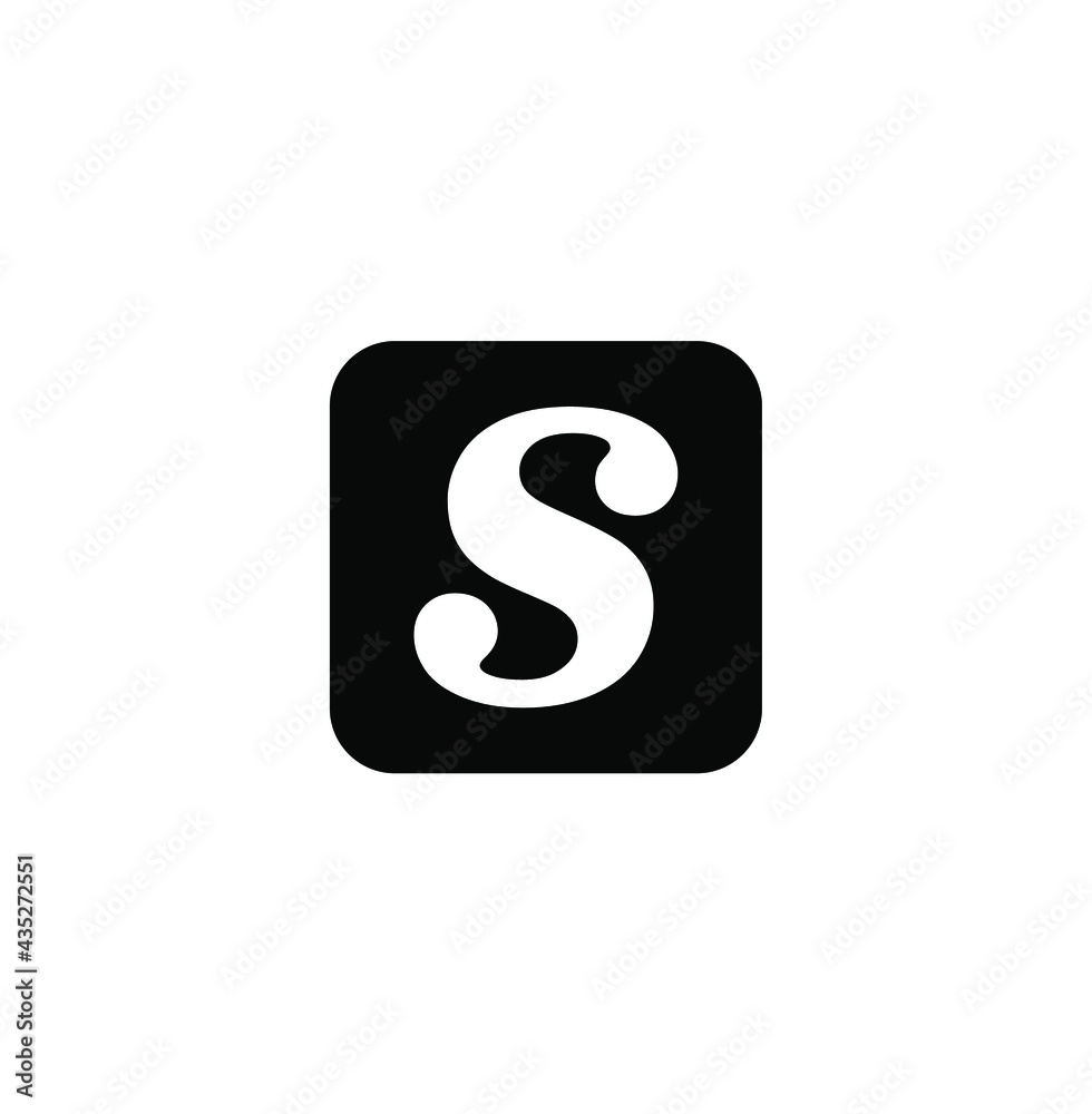 S company initial letters monogram vector. S company logo. S letter on the black rounded square. S company initial letters monogram vector. S company logo. S letter on the black rounded square.