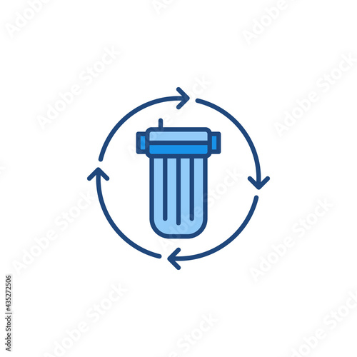Water Filter Replacing vector concept colored icon