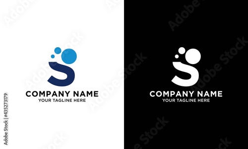 abstract logo with letter s circle above it design concept.