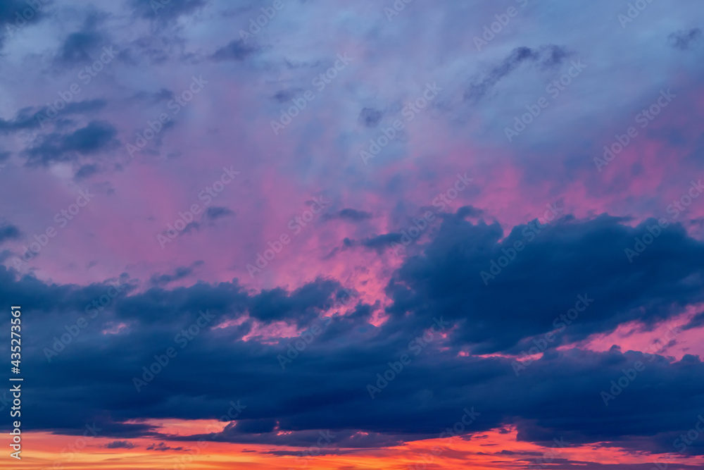 Sunset on the river. Summer